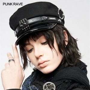 Punk Rave woolen military beret hat